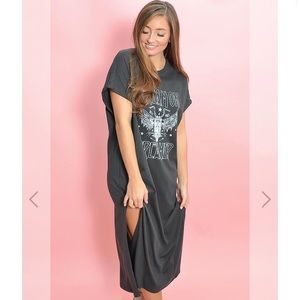 Dream ON DREAMER Motorcycle Black T-Shirt Dress
